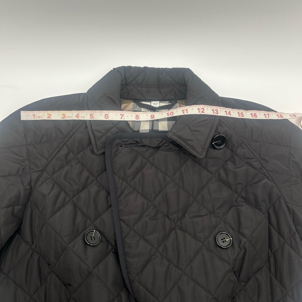 NWT $1350 Burberry Women’s Tything Diamond Quilted Double Coat Black Size M - Picture 16 of 16